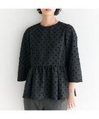 【ハッシュニュアンス/#Newans】の【9月下旬お届け予定】【洗濯機可】ジャガ―ドドットペプラムブラウス ブラック|ID: prp329100004645761 ipo3291000000033531169