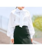 【ハッシュニュアンス/#Newans】の【10月下旬お届け予定】【洗濯機可】ステッチデザインリボンタイブラウス ホワイト|ID: prp329100004645763 ipo3291000000033531189