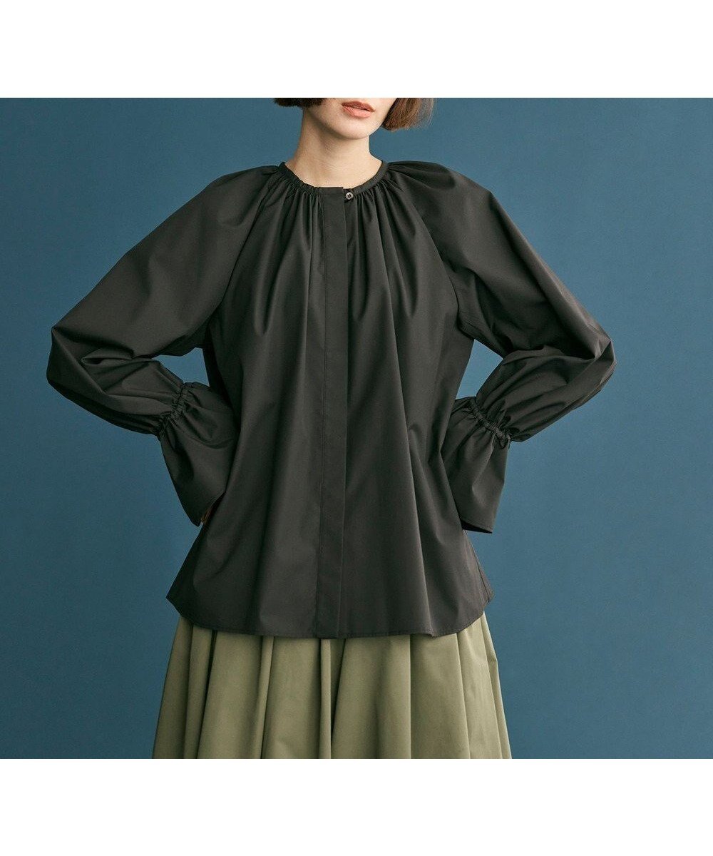 【ハッシュニュアンス/#Newans】の【洗濯機可】フルギャザーブラウス インテリア・キッズ・メンズ・レディースファッション・服の通販 founy(ファニー) ファッション Fashion レディースファッション Fashion for Women トップス・カットソー Cut & Sew Tops シャツ・ブラウス・オフィスカジュアル Elegant Blouses & Button-Ups ギャザー Gathered, Ruffled スリーブ Sleeve, Long Sleeve / Short Sleeve エレガント 上品 Elegant 人気 Popular, Best Seller 洗える Machine Washable A/W・秋冬 Autumn/Winter ブラック|ID: prp329100004645766 ipo3291000000033872913