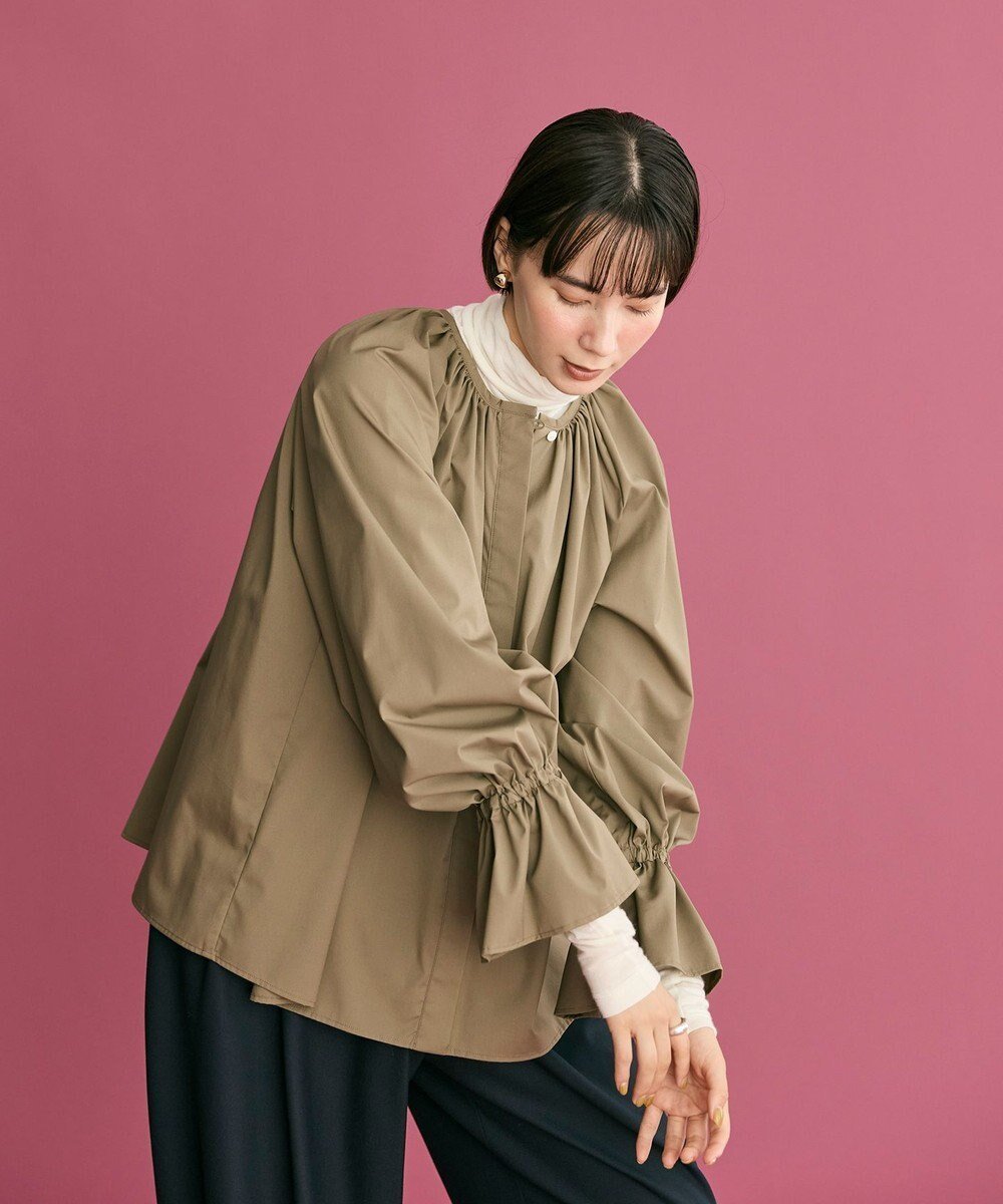 【ハッシュニュアンス/#Newans】の【洗濯機可】フルギャザーブラウス インテリア・キッズ・メンズ・レディースファッション・服の通販 founy(ファニー) ファッション Fashion レディースファッション Fashion for Women トップス・カットソー Cut & Sew Tops シャツ・ブラウス・オフィスカジュアル Elegant Blouses & Button-Ups ギャザー Gathered, Ruffled スリーブ Sleeve, Long Sleeve / Short Sleeve エレガント 上品 Elegant 人気 Popular, Best Seller 洗える Machine Washable A/W・秋冬 Autumn/Winter カーキ|ID: prp329100004645766 ipo3291000000033872915