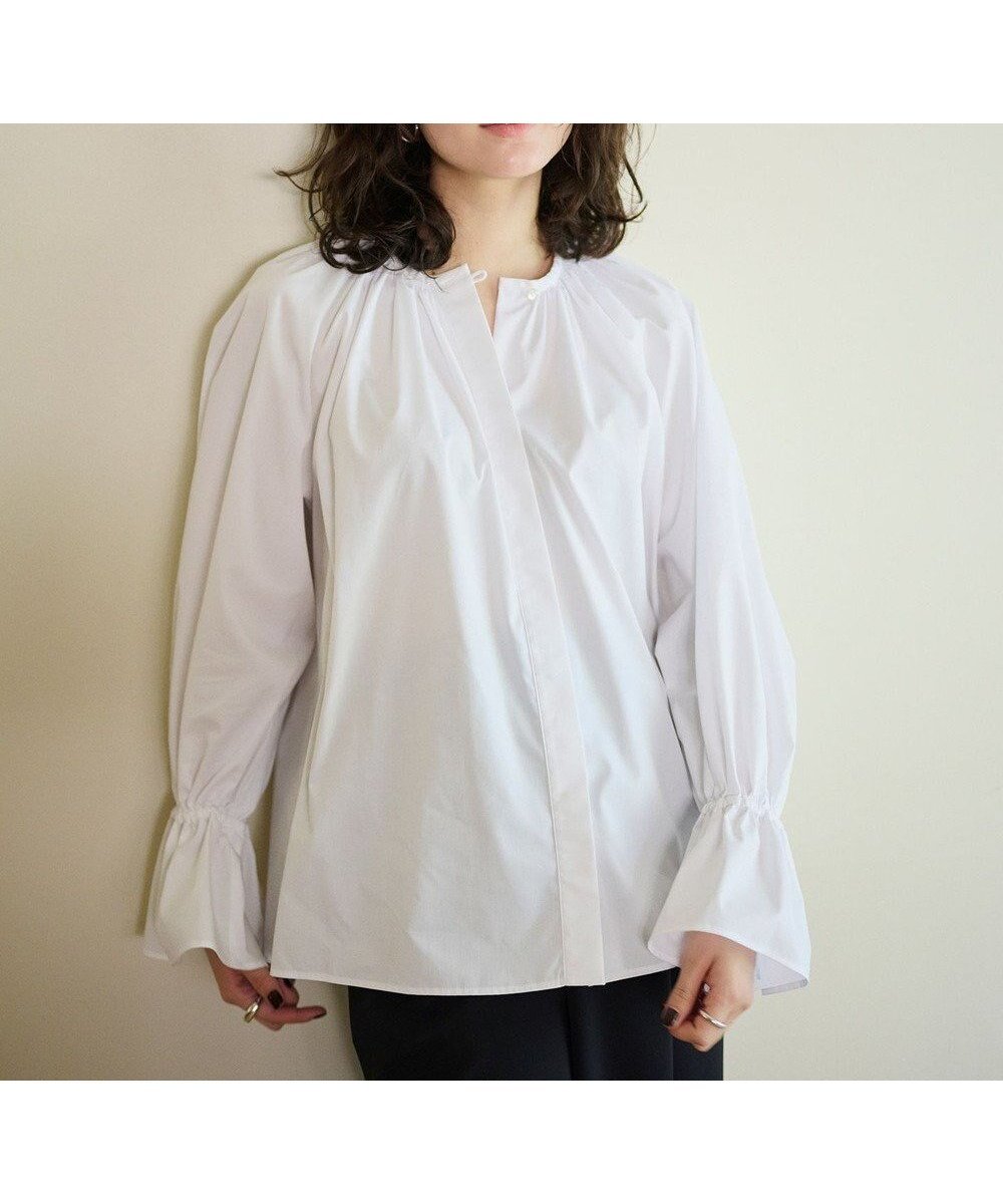 【ハッシュニュアンス/#Newans】の【洗濯機可】フルギャザーブラウス インテリア・キッズ・メンズ・レディースファッション・服の通販 founy(ファニー) ファッション Fashion レディースファッション Fashion for Women トップス・カットソー Cut & Sew Tops シャツ・ブラウス・オフィスカジュアル Elegant Blouses & Button-Ups ギャザー Gathered, Ruffled スリーブ Sleeve, Long Sleeve / Short Sleeve エレガント 上品 Elegant 人気 Popular, Best Seller 洗える Machine Washable A/W・秋冬 Autumn/Winter ホワイト|ID: prp329100004645766 ipo3291000000034609708