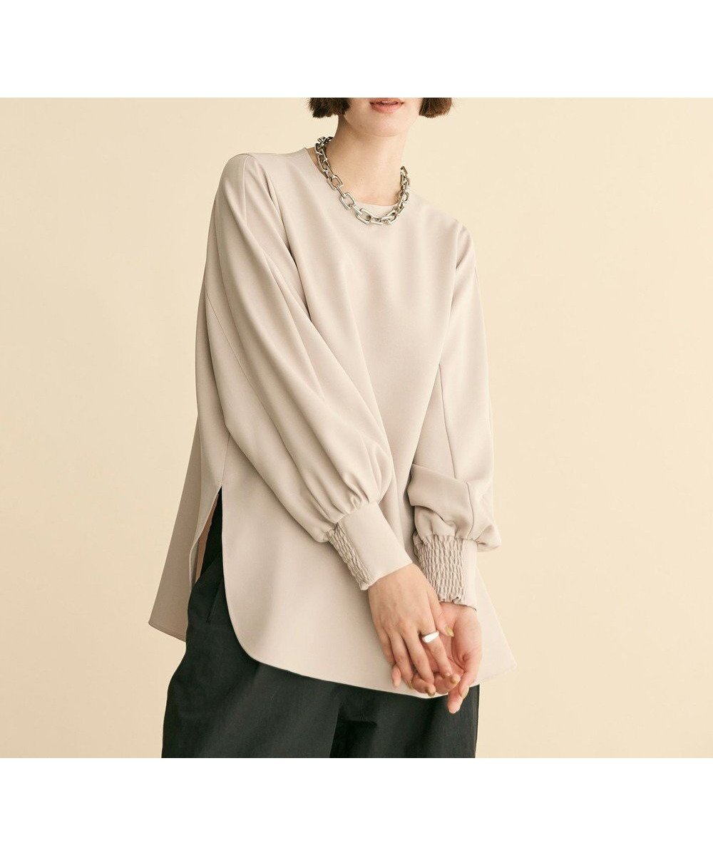 【ハッシュニュアンス/#Newans】の【洗濯機可】シャーリングカフスパウダリーブラウス インテリア・キッズ・メンズ・レディースファッション・服の通販 founy(ファニー) ファッション Fashion レディースファッション Fashion for Women トップス・カットソー Cut & Sew Tops シャツ・ブラウス・オフィスカジュアル Elegant Blouses & Button-Ups とろみ Fluid, Flowy Fabric シャーリング Shirring, Ruched シンプル Simple, Minimal ストレッチ Stretch, Stretchy Fabric スリーブ Sleeve, Long Sleeve / Short Sleeve パウダー Powder, Soft Tone フラット Flat, Flat Shoes ロング Long, Long-Length 人気 Popular, Best Seller A/W・秋冬 Autumn/Winter ベージュ|ID: prp329100004645773 ipo3291000000033872780