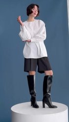 【ハッシュニュアンス/#Newans】の【洗濯機可】シャーリングカフスパウダリーブラウス ホワイト|ID: prp329100004645773 ipo3291000000034641927