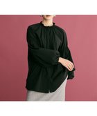 【ハッシュニュアンス/#Newans】の【洗濯機可/撥水】シャーリングネック ボリュームスリーブシャツ ブラック|ID: prp329100004645775 ipo3291000000033872953