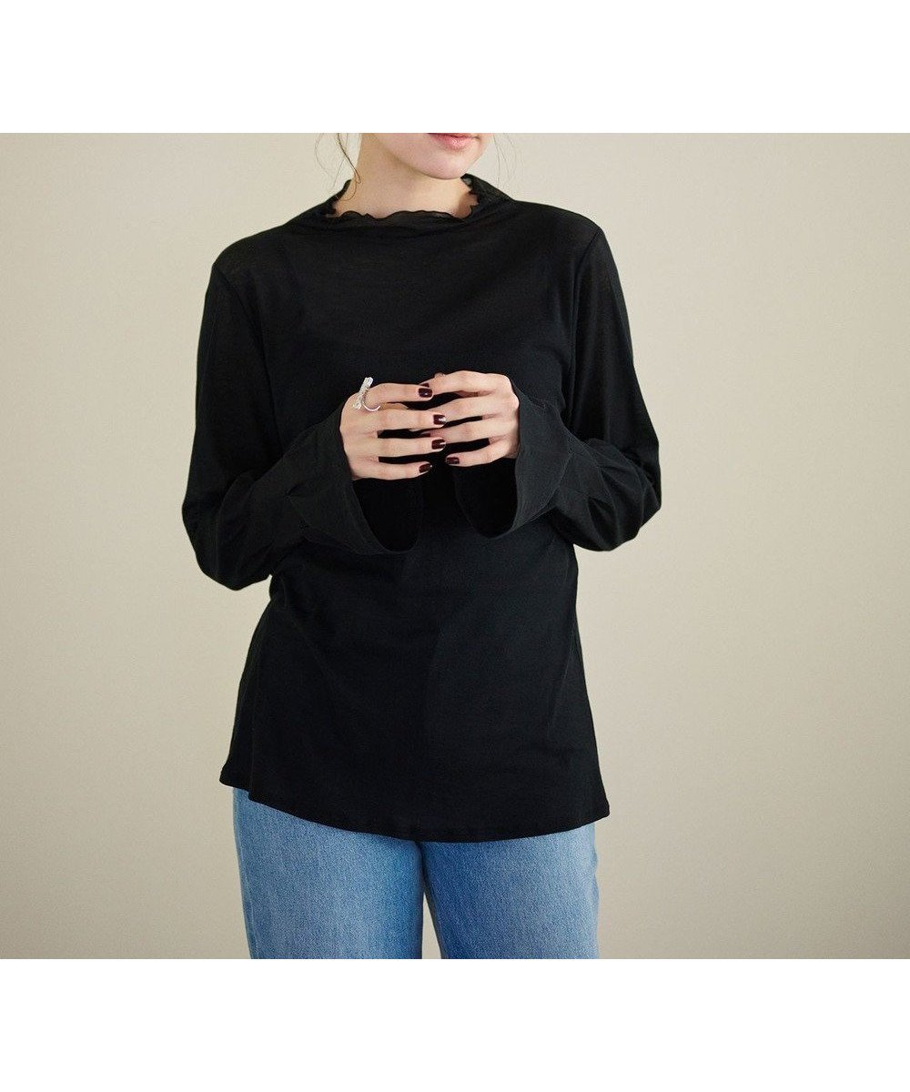 【ハッシュニュアンス/#Newans】の【洗濯機可能】フレアカフスシアープルオーバー インテリア・キッズ・メンズ・レディースファッション・服の通販 founy(ファニー) ファッション Fashion レディースファッション Fashion for Women トップス・カットソー Cut & Sew Tops シャツ・ブラウス・オフィスカジュアル Elegant Blouses & Button-Ups ロングTシャツ・Tシャツ Longline T-Shirts & Tees カジュアルプルオーバー・ニットトップス Pullovers & Knit Tops / Casual Pullovers カットソー・ベーシックTシャツ Cut-and-Sewn Tops / Stretch Tees & Basics インナー Innerwear カットソー Cut and Sewn Top シンプル Simple, Minimal スリーブ Sleeve, Long Sleeve / Short Sleeve フレア Flare, Flared 秋 Autumn A/W・秋冬 Autumn/Winter ブラック|ID: prp329100004645778 ipo3291000000035522827