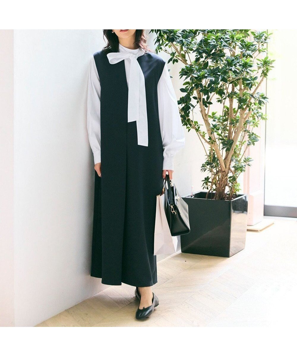 【ハッシュニュアンス/#Newans】の【洗濯機可】キーネックジャンパースカート インテリア・キッズ・メンズ・レディースファッション・服の通販 founy(ファニー) ファッション Fashion レディースファッション Fashion for Women スカート Skirts なめらか Smooth, Silky Texture シンプル Simple, Minimal スキッパー Skipper, Open Collar ストレッチ Stretch, Stretchy Fabric タートルネック Turtleneck, High Neck ドレープ Drape, Draping Fabric ベーシック Basic, Essential エレガント 上品 Elegant A/W・秋冬 Autumn/Winter ネイビー|ID: prp329100004645789 ipo3291000000034182580