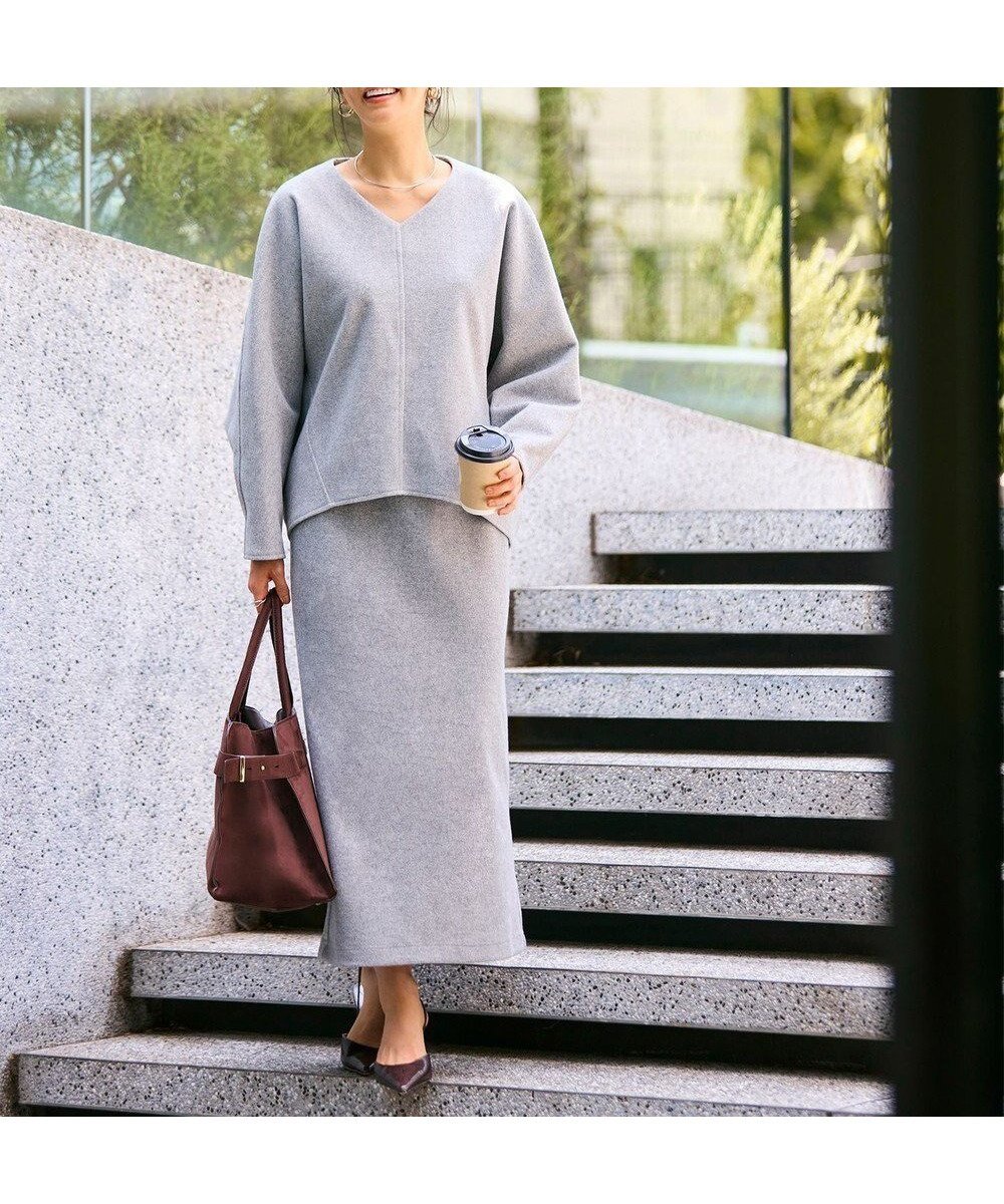 【ハッシュニュアンス/#Newans】の【洗濯機可能/セットアップ】ナローシルエットエアリースカート インテリア・キッズ・メンズ・レディースファッション・服の通販 founy(ファニー) ファッション Fashion レディースファッション Fashion for Women セットアップ Matching Sets スカート・ミニ/ミディ/マキシ Skirts / Mini, Midi & Maxi Skirts おすすめ Recommended / Our Picks カットソー Cut and Sewn Top ストレッチ Stretch, Stretchy Fabric セットアップ Set-Up, Coordinated Outfit フラット Flat, Flat Shoes フロント Front, Front Design エレガント 上品 Elegant A/W・秋冬 Autumn/Winter トップグレー|ID: prp329100004645801 ipo3291000000034181024