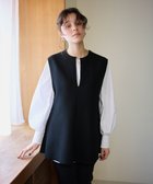 【ハッシュニュアンス/#Newans】の【洗える】スリットネックフレアベスト ブラック|ID: prp329100004645803 ipo3291000000034270895
