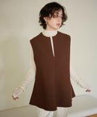 【ハッシュニュアンス/#Newans】の【洗える】スリットネックフレアベスト ブラウン|ID: prp329100004645803 ipo3291000000035662896