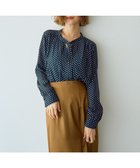【イェッカ ヴェッカ/YECCA VECCA】のジオメ柄ボウタイブラウス Navy|ID: prp329100004645860 ipo3291000000033532145