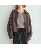 【イェッカ ヴェッカ/YECCA VECCA】のステンカラーレザーライクブルゾン Brown|ID: prp329100004645862 ipo3291000000033532164