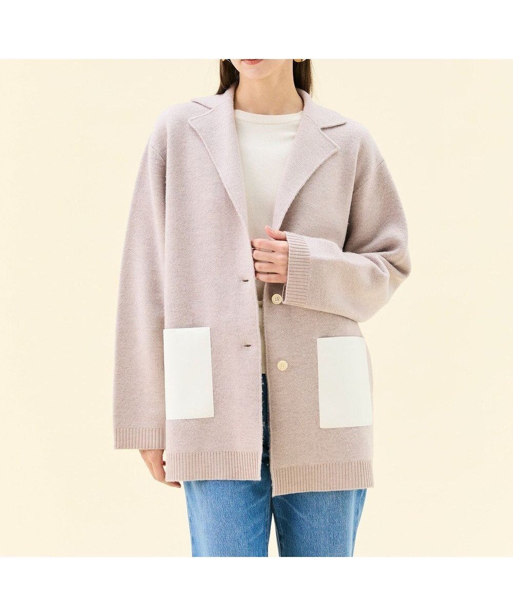 【ベイジ,/BEIGE,】のCHICORA / レザーポケット付きウールニットジャケット インテリア・キッズ・メンズ・レディースファッション・服の通販 founy(ファニー) ファッション Fashion レディースファッション Fashion for Women アウター Coat / Outerwear Collection レディースジャケット・軽アウター Jackets インナー Innerwear クラシック Classic, Timeless Style シンプル Simple, Minimal ジャケット Jacket, Outerwear セーター Sweater, Knitwear ポケット Pocket, Pocket Detail ロング Long, Long-Length エレガント 上品 Elegant ビジネス 仕事 通勤 Business / Work / Commuting A/W・秋冬 Autumn/Winter Taupe|ID: prp329100004645887 ipo3291000000034010365