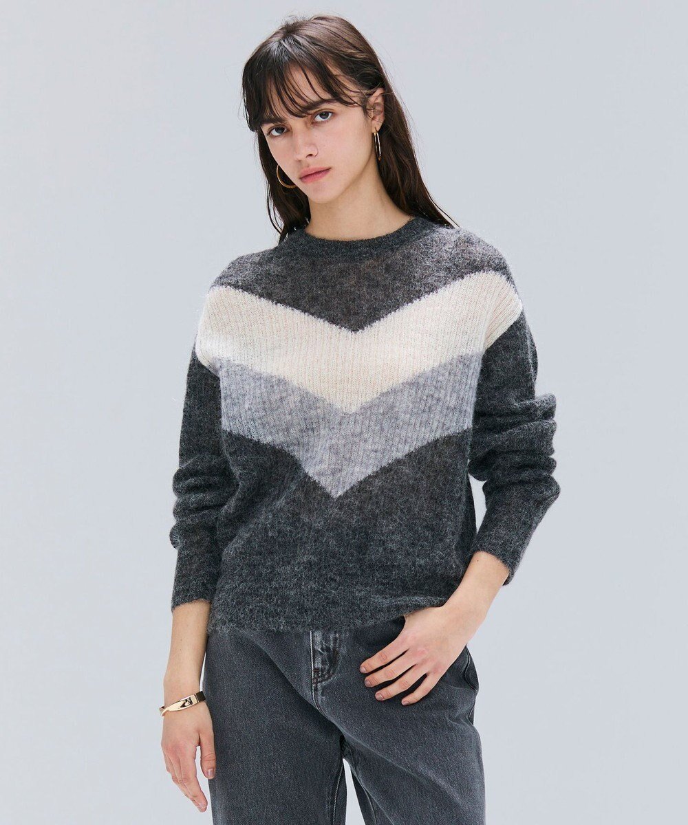 【ベイジ,/BEIGE,】のMARS / キッドモヘアインターシャニット インテリア・キッズ・メンズ・レディースファッション・服の通販 founy(ファニー) 　ファッション　Fashion　レディースファッション　Fashion for Women　トップス・カットソー　Cut & Sew Tops　ニット　Knit Tops & Sweaters　アクセサリー　Fashion Accessories　インナー　Innerwear　軽量　Lightweight, Ultra Light　ジャケット　Jacket, Outerwear　セーター　Sweater, Knitwear　タートルネック　Turtleneck, High Neck　モダン　Modern, Contemporary　リラックス　Relax, Relaxed Fit　A/W・秋冬　Autumn/Winter　新作・新入荷　New Arrivals / New In　Gray × Charcoal|ID: prp329100004645889 ipo3291000000033532366