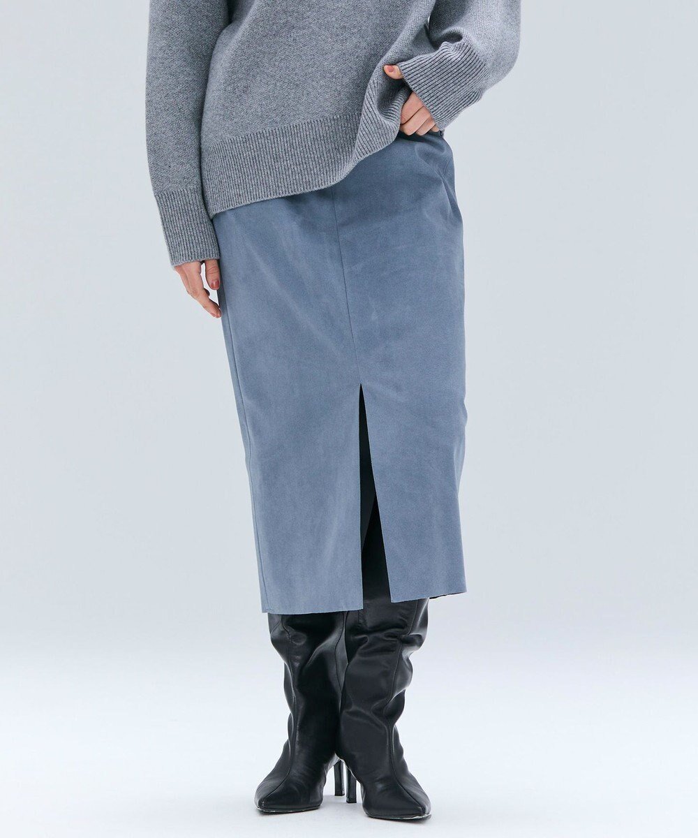 【ベイジ,/BEIGE,】のCISCO / フェイクスエードIラインスカート インテリア・キッズ・メンズ・レディースファッション・服の通販 founy(ファニー) 　ファッション　Fashion　レディースファッション　Fashion for Women　スカート　Skirts　おすすめ　Recommended / Our Picks　カットソー　Cut and Sewn Top　ショート　Short, Short Length　シンプル　Simple, Minimal　スリット　Slit, Slit Detail　フェイクレザー　Faux Leather, PU Leather　ロング　Long, Long-Length　エレガント 上品　Elegant　A/W・秋冬　Autumn/Winter　軽量　Lightweight, Ultra Light　ビジネス 仕事 通勤　Business / Work / Commuting　Dull Blue|ID: prp329100004645892 ipo3291000000033532380