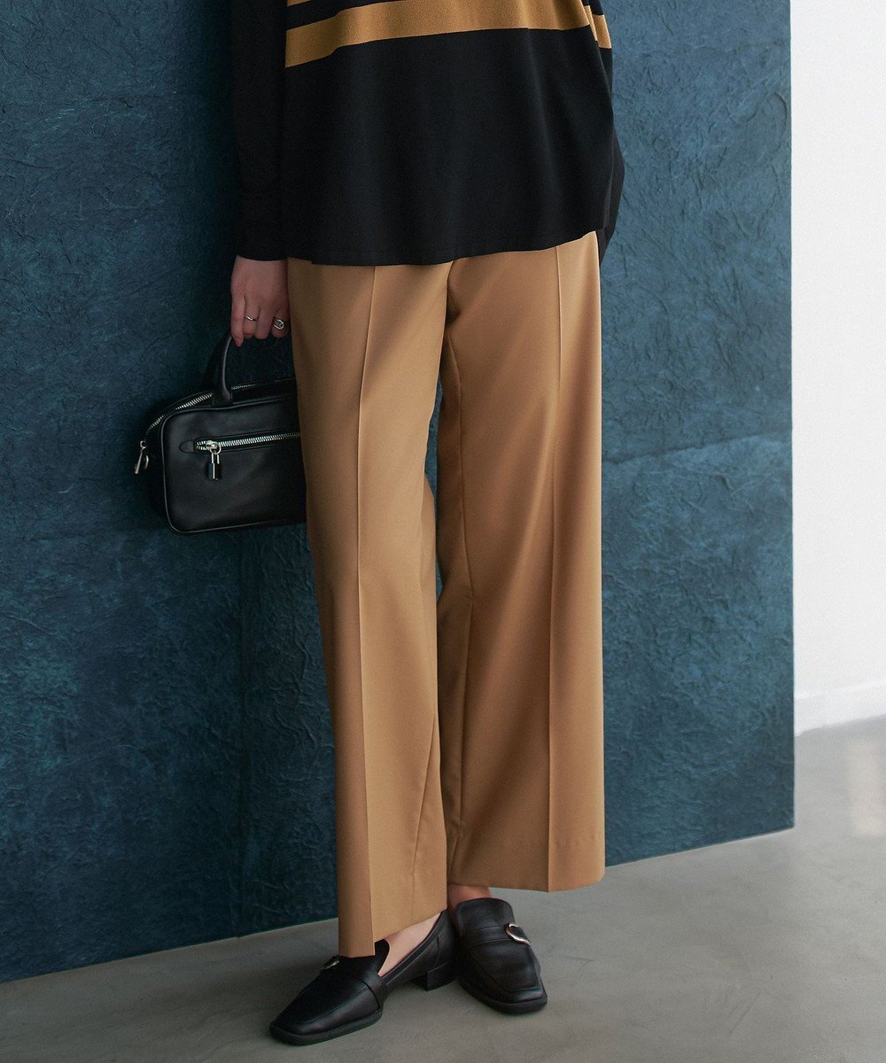 【アイシービー/iCB】の【洗える】T/Wブロード ワイドストレートパンツ インテリア・キッズ・メンズ・レディースファッション・服の通販 founy(ファニー) 　ファッション　Fashion　レディースファッション　Fashion for Women　パンツ　Pants & Trousers　洗える　Machine Washable　コンパクト　Compact, Small Size　スタイリッシュ　Stylish, Fashionable　ストレッチ　Stretch, Stretchy Fabric　ストレート　Straight, Straight Cut　セットアップ　Set-Up, Coordinated Outfit　センター　Center, Center Line　フロント　Front, Front Design　ブロード　Broadcloth, Fine Cotton　ワイド　Wide, Wide Fit　A/W・秋冬　Autumn/Winter　おすすめ　Recommended / Our Picks　2025年　2025　2025-2026秋冬・A/W　Autumn/Winter 2025–26 AW25–26　キャメル系|ID: prp329100004645902 ipo3291000000035700342