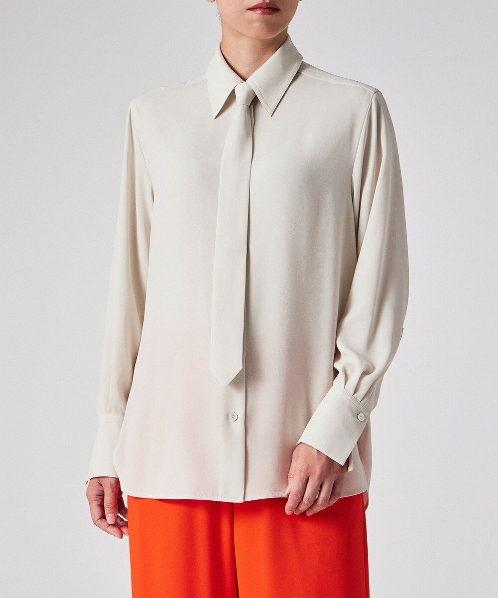 【ポール スミス/Paul Smith】のバックサテンジョーゼット ボウタイブラウス インテリア・キッズ・メンズ・レディースファッション・服の通販 founy(ファニー) 　ファッション　Fashion　レディースファッション　Fashion for Women　トップス・カットソー　Cut & Sew Tops　シャツ・ブラウス・オフィスカジュアル　Elegant Blouses & Button-Ups　おすすめ　Recommended / Our Picks　ジャケット　Jacket, Outerwear　マニッシュ　Mannish, Boyish　エレガント 上品　Elegant　夏　Summer　S/S・春夏　SS, Spring/Summer, Warm Season　A/W・秋冬　Autumn/Winter　エクリュ|ID: prp329100004645909 ipo3291000000033819301