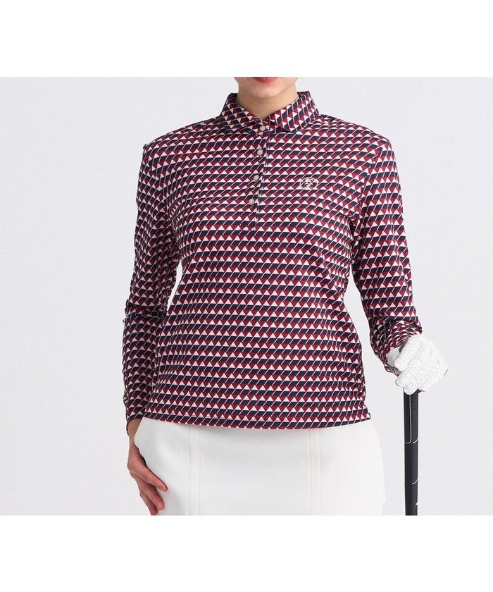 【23区 ゴルフ/NIJYUSANKU GOLF】の【WOMEN】フラッグプリント長袖ポロシャツ 吸水速乾 UVカット 総柄 インテリア・キッズ・メンズ・レディースファッション・服の通販 founy(ファニー) https://founy.com/ ファッション Fashion レディースファッション Fashion for Women トップス・カットソー Cut & Sew Tops シャツ・ブラウス・オフィスカジュアル Elegant Blouses & Button-Ups ポロシャツ・きれいめカジュアル Smart-Casual Polo Tops 新作・新入荷 New Arrivals / New In おすすめ Recommended / Our Picks ゴルフ Golf ストレッチ Stretch, Stretchy Fabric プリント Print, Printed Pattern ポロシャツ Polo Shirt, Collared Tee エレガント 上品 Elegant 吸水 Absorbent, Quick-Dry 無地 Plain, Solid Color A/W・秋冬 Autumn/Winter 長袖 Long Sleeve, Full Sleeve |ID: prp329100004645911 ipo3291000000033532449