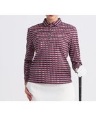 【23区 ゴルフ/NIJYUSANKU GOLF】の【WOMEN】フラッグプリント長袖ポロシャツ 吸水速乾 UVカット 総柄 レッド系5|ID: prp329100004645911 ipo3291000000033532451