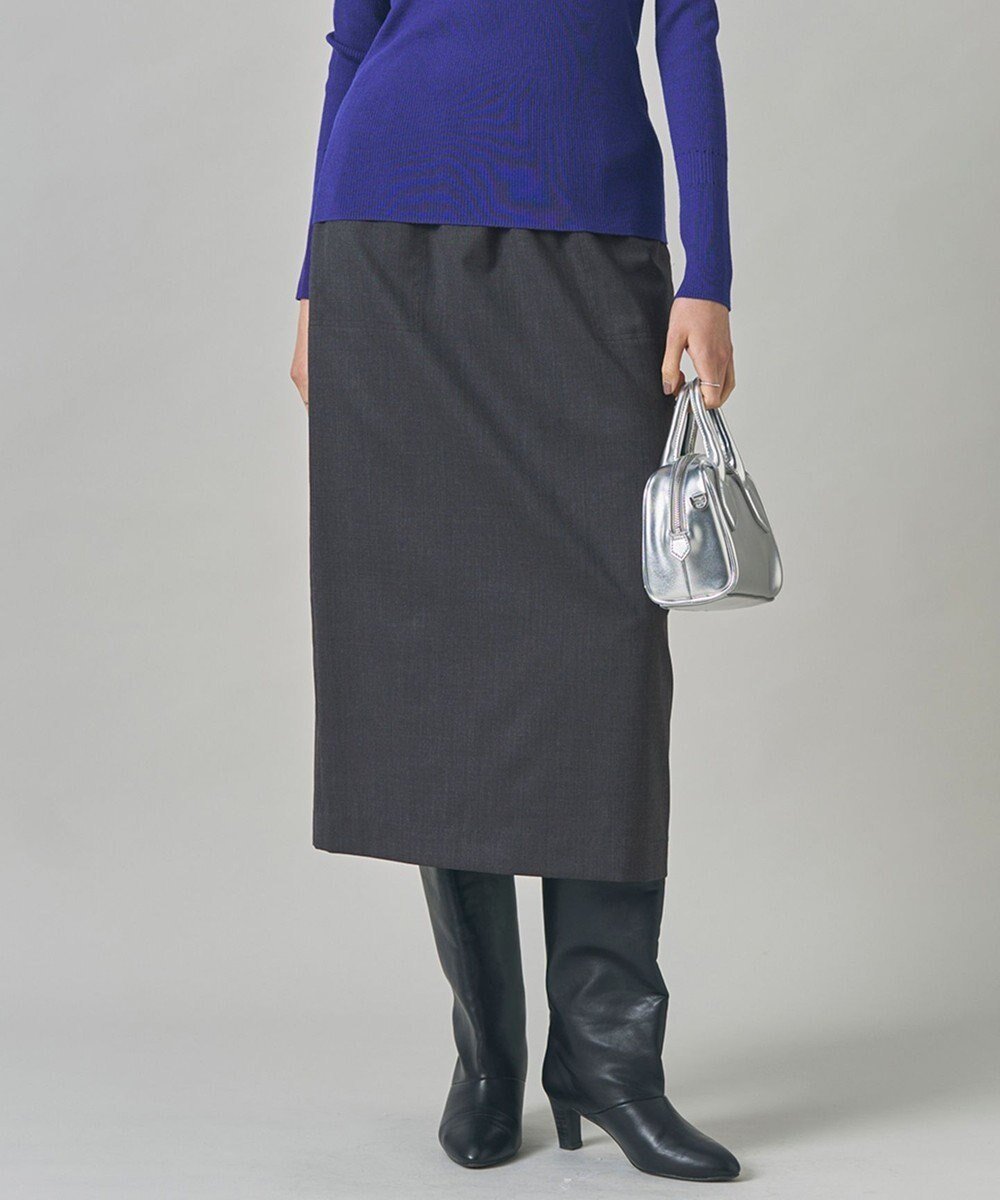 【アイシービー/iCB】の【洗える】T/Wブロード ナロースカート インテリア・キッズ・メンズ・レディースファッション・服の通販 founy(ファニー) 　ファッション　Fashion　レディースファッション　Fashion for Women　スカート　Skirts　洗える　Machine Washable　ギャザー　Gathered, Ruffled　コンパクト　Compact, Small Size　ストレッチ　Stretch, Stretchy Fabric　ストレート　Straight, Straight Cut　パターン　Pattern, Design Print　フロント　Front, Front Design　ブロード　Broadcloth, Fine Cotton　ワイド　Wide, Wide Fit　ワーク　Workwear, Utility Style　A/W・秋冬　Autumn/Winter　エレガント 上品　Elegant　2025年　2025　2025-2026秋冬・A/W　Autumn/Winter 2025–26 AW25–26　チャコール系|ID: prp329100004645913 ipo3291000000035515356