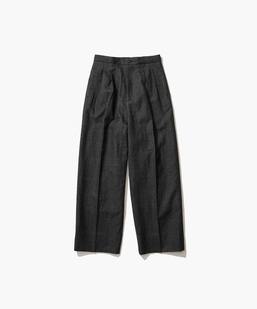 【エイトン/ATON】のLINEN WOOL TWILL タックイージーパンツ インテリア・キッズ・メンズ・レディースファッション・服の通販 founy(ファニー) 　ファッション　Fashion　レディースファッション　Fashion for Women　パンツ　Pants & Trousers　ジャケット　Jacket, Outerwear　ダブル　Double, Double-Breasted　ツイード　Twill, Twill Weave　テーパード　Tapered, Tapered Pants　リネン　Linen, Linen Fabric　A/W・秋冬　Autumn/Winter　CHARCOAL GRAY|ID: prp329100004645945 ipo3291000000033532585