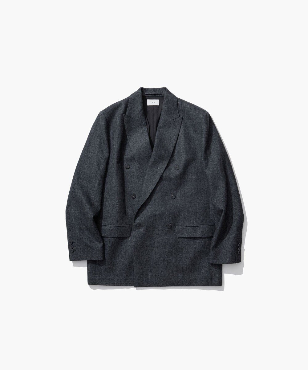 【エイトン/ATON】のLINEN WOOL TWILL ダブルジャケット インテリア・キッズ・メンズ・レディースファッション・服の通販 founy(ファニー) 　ファッション　Fashion　レディースファッション　Fashion for Women　アウター　Coat / Outerwear Collection　レディースジャケット・軽アウター　Jackets　新作・新入荷　New Arrivals / New In　ジャケット　Jacket, Outerwear　ダブル　Double, Double-Breasted　ツイード　Twill, Twill Weave　ボックス　Boxy, Box Shape　リネン　Linen, Linen Fabric　A/W・秋冬　Autumn/Winter　CHARCOAL GRAY|ID: prp329100004645946 ipo3291000000033532593