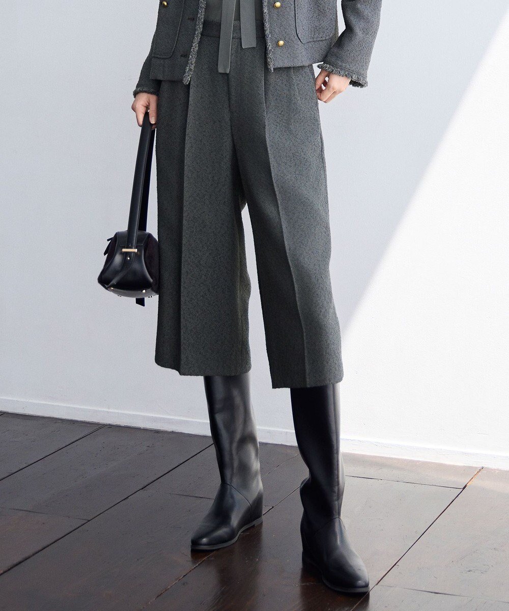 【自由区/JIYU-KU】の【SHIHOさん着用】ブライトリングツイード2タッククロップド パンツ インテリア・キッズ・メンズ・レディースファッション・服の通販 founy(ファニー) ファッション Fashion レディースファッション Fashion for Women パンツ Pants & Trousers ストレート Straight, Straight Cut センター Center, Center Line トレンド Trend, Trending Now ループ Loop, Loop Knit 夏 Summer 春 Spring S/S・春夏 SS, Spring/Summer, Warm Season スレート|ID: prp329100004645990 ipo3291000000034169997