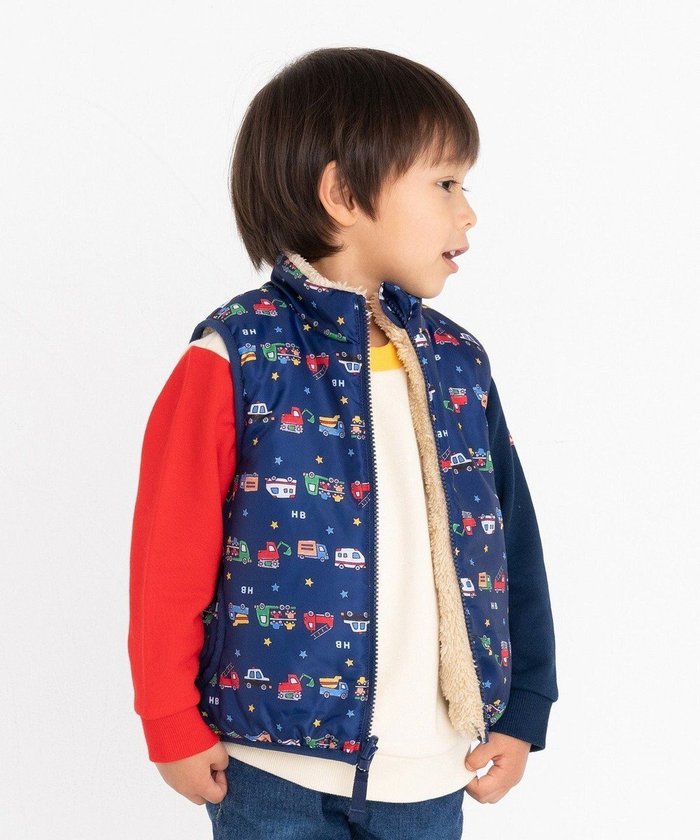 【ミキハウスホットビスケッツ/MIKI HOUSE HOT BISCUITS / KIDS】の【80-120cm】 裏ボアフリース リバーシブル総柄ベスト インテリア・キッズ・メンズ・レディースファッション・服の通販 founy(ファニー) https://founy.com/ ファッション Fashion キッズファッション Fashion for Kids アウター Coat Outerwear /Kids おすすめ Recommended / Our Picks インナー Innerwear ジャケット Jacket, Outerwear スーツ Suit, Formalwear ダウン Down, Puffer ベスト Vest, Waistcoat ポケット Pocket, Pocket Detail リバーシブル Reversible, Two-Sided A/W・秋冬 Autumn/Winter |ID: prp329100004646764 ipo3291000000033918399