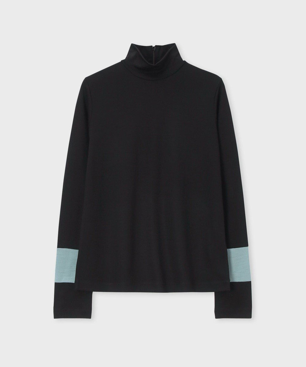 【ポール スミス/Paul Smith】の【洗える】コントラストカラー ハイネック カットソー インテリア・キッズ・メンズ・レディースファッション・服の通販 founy(ファニー) 　ファッション　Fashion　レディースファッション　Fashion for Women　トップス・カットソー　Cut & Sew Tops　シャツ・ブラウス・オフィスカジュアル　Elegant Blouses & Button-Ups　ロングTシャツ・Tシャツ　Longline T-Shirts & Tees　カットソー・ベーシックTシャツ　Cut-and-Sewn Tops / Stretch Tees & Basics　新作・新入荷　New Arrivals / New In　おすすめ　Recommended / Our Picks　カットソー　Cut and Sewn Top　ジャケット　Jacket, Outerwear　ハイネック　High Neck, Mock Neck　ベスト　Vest, Waistcoat　リラックス　Relax, Relaxed Fit　夏　Summer　S/S・春夏　SS, Spring/Summer, Warm Season　洗える　Machine Washable　A/W・秋冬　Autumn/Winter　ブラック|ID: prp329100004646784 ipo3291000000033542017
