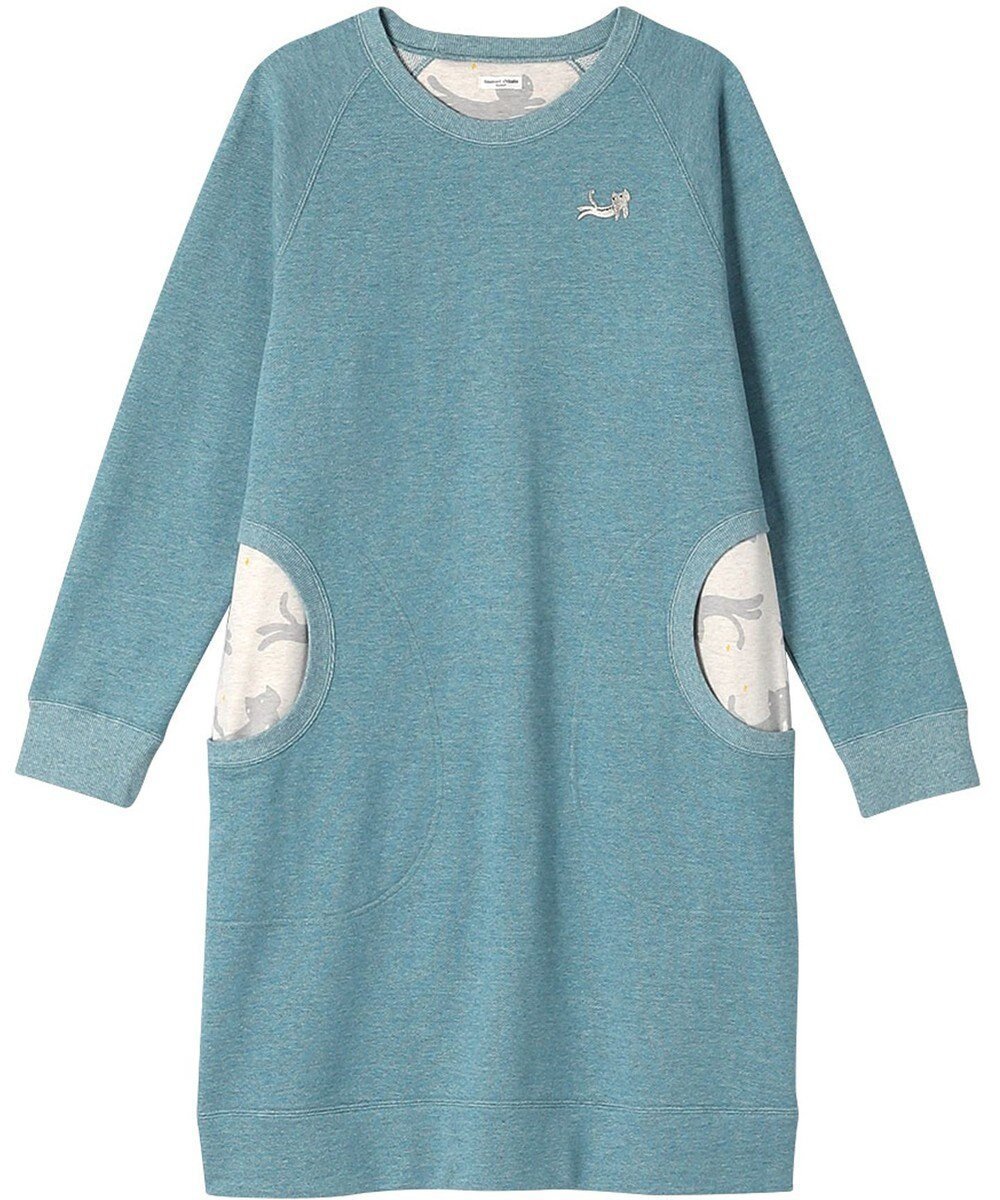【ツモリチサト スリープ/tsumori chisato SLEEP】のツモリチサト ワンピース 長袖 ルームウェア 綿100%(本体) レディース UNX587 /ワコール 人気、トレンドファッション・服の通販 founy(ファニー) 　ファッション　Fashion　レディースファッション　Fashion for Women　ワンピース　Dresses　ネコ　Cat, Feline Motif　パジャマ　Pajamas, Sleepwear　プリント　Print, Printed Pattern　ポケット　Pocket, Pocket Detail　ワンポイント　One Point, Statement Accent　長袖　Long Sleeve, Full Sleeve　 other-1|ID: prp329100004646792 ipo3291000000033542302