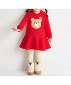 【ミキハウスホットビスケッツ/MIKI HOUSE HOT BISCUITS / KIDS】の【80-120cm】ビッグフェイスプリント 裏毛パイル素材 フレアワンピース 赤|ID: prp329100004648581 ipo3291000000034767848