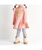 【ミキハウスホットビスケッツ/MIKI HOUSE HOT BISCUITS / KIDS】の【80-120cm】ビッグフェイスプリント 裏毛パイル素材 フレアワンピース サーモンピンク|ID: prp329100004648581 ipo3291000000034767849