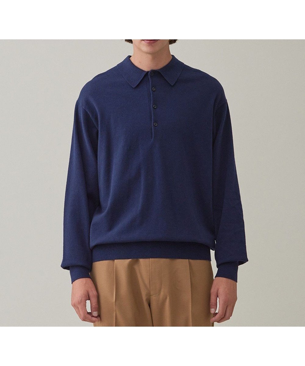 【アンフィーロ/UNFILO / MEN】のライトウォーム ニットポロ インテリア・キッズ・メンズ・レディースファッション・服の通販 founy(ファニー) ファッション Fashion メンズファッション Fashion for Men トップス・カットソー Cut & Sew Tops ニット・セーター / 定番トップス Knit Tops & Sweaters ウォーム Warm Fabric セーター Sweater, Knitwear A/W・秋冬 Autumn/Winter ネイビー|ID: prp329100004648610 ipo3291000000034309932