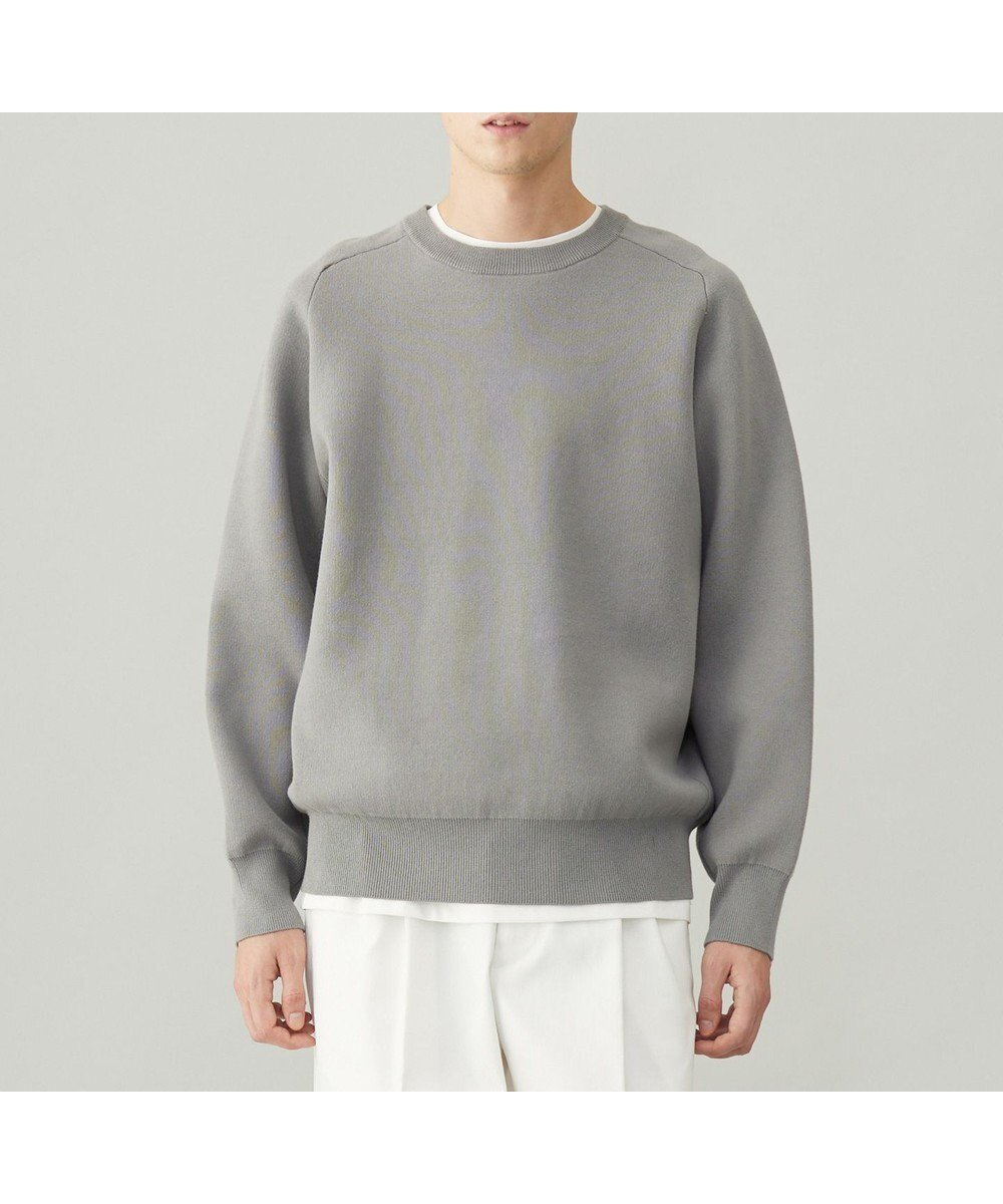 【アンフィーロ/UNFILO / MEN】の【新色追加】スウェットライク クルーニット 24年秋冬商品 インテリア・キッズ・メンズ・レディースファッション・服の通販 founy(ファニー) 　ファッション　Fashion　メンズファッション　Fashion for Men　トップス・カットソー　Cut & Sew Tops　ニット・セーター / 定番トップス　Knit Tops & Sweaters　ストレッチ　Stretch, Stretchy Fabric　セーター　Sweater, Knitwear　フォルム　Silhouette, Form　メンズ　Men's, Menswear　A/W・秋冬　Autumn/Winter　ライトグレー|ID: prp329100004648615 ipo3291000000034079543