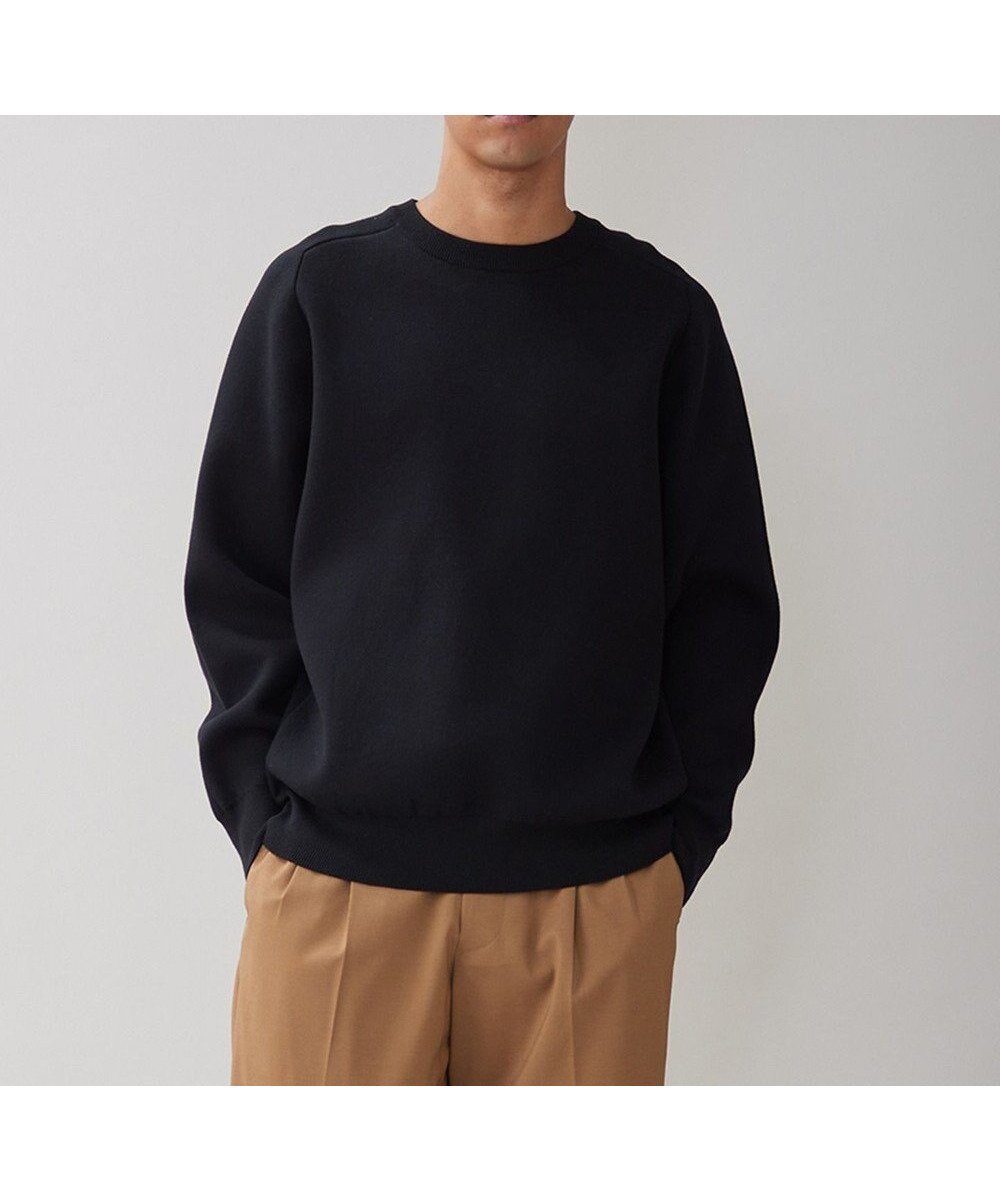 【アンフィーロ/UNFILO / MEN】の【新色追加】スウェットライク クルーニット 24年秋冬商品 インテリア・キッズ・メンズ・レディースファッション・服の通販 founy(ファニー) 　ファッション　Fashion　メンズファッション　Fashion for Men　トップス・カットソー　Cut & Sew Tops　ニット・セーター / 定番トップス　Knit Tops & Sweaters　ストレッチ　Stretch, Stretchy Fabric　セーター　Sweater, Knitwear　フォルム　Silhouette, Form　メンズ　Men's, Menswear　A/W・秋冬　Autumn/Winter　ブラック|ID: prp329100004648615 ipo3291000000034079545