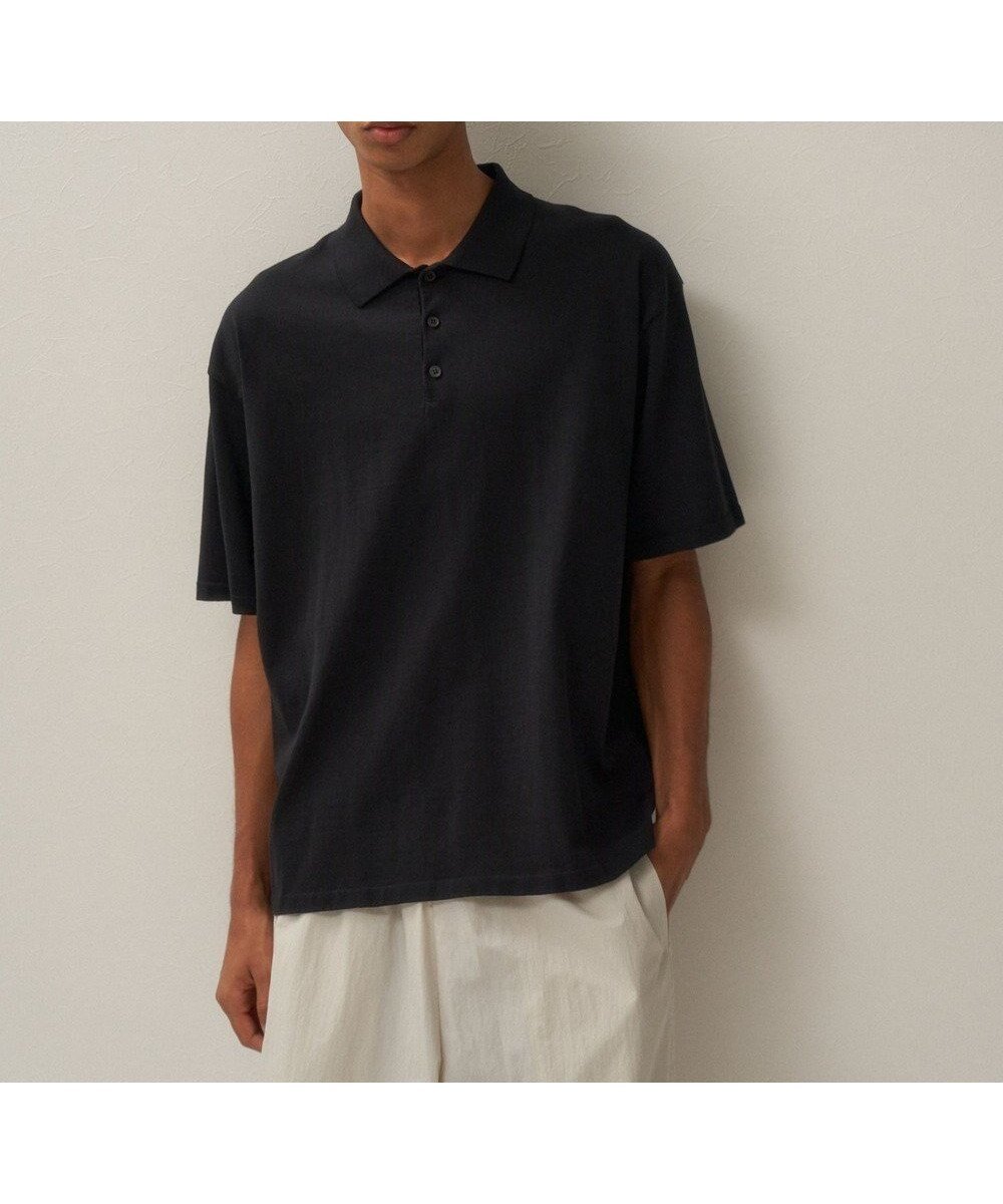 【エイトン/ATON】のFRESCA KNIT ハーフスリーブポロセーター - UNISEX インテリア・キッズ・メンズ・レディースファッション・服の通販 founy(ファニー) ファッション Fashion レディースファッション Fashion for Women トップス・カットソー Cut & Sew Tops ニット Knit Tops & Sweaters シャツ・ブラウス・オフィスカジュアル Elegant Blouses & Button-Ups ポロシャツ・きれいめカジュアル Smart-Casual Polo Tops ユニセックス Unisex, Genderless インド Indian Textile セーター Sweater, Knitwear ドレープ Drape, Draping Fabric ボックス Boxy, Box Shape ポロシャツ Polo Shirt, Collared Tee 半袖 Short Sleeve, Half Sleeve 吸水 Absorbent, Quick-Dry 夏 Summer 春 Spring S/S・春夏 SS, Spring/Summer, Warm Season BLACK|ID: prp329100004648619 ipo3291000000033564164