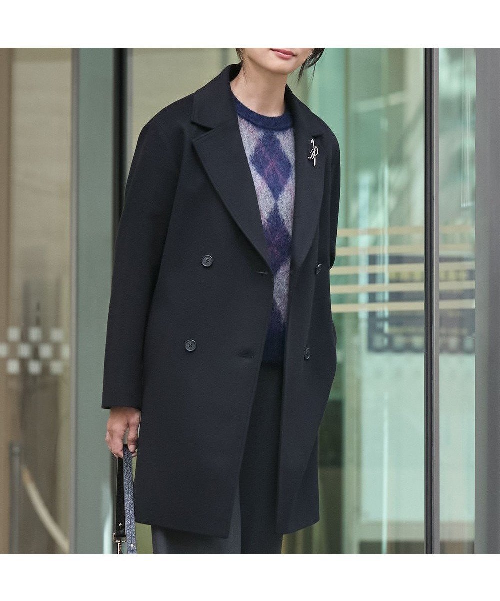 【ジェイ プレス/J.PRESS】のSuper150sAZAMIビーバー Pコート インテリア・キッズ・メンズ・レディースファッション・服の通販 founy(ファニー) 　ファッション　Fashion　レディースファッション　Fashion for Women　アウター　Coat / Outerwear Collection　コート・ロングコート・ピーコート　Long Coats, Peacoats & More　レディースジャケット・軽アウター　Jackets　Pコート　Pea Coats　ショート　Short, Short Length　シンプル　Simple, Minimal　ジャケット　Jacket, Outerwear　ベーシック　Basic, Essential　A/W・秋冬　Autumn/Winter　エレガント 上品　Elegant　ブラック系|ID: prp329100004648698 ipo3291000000033641096