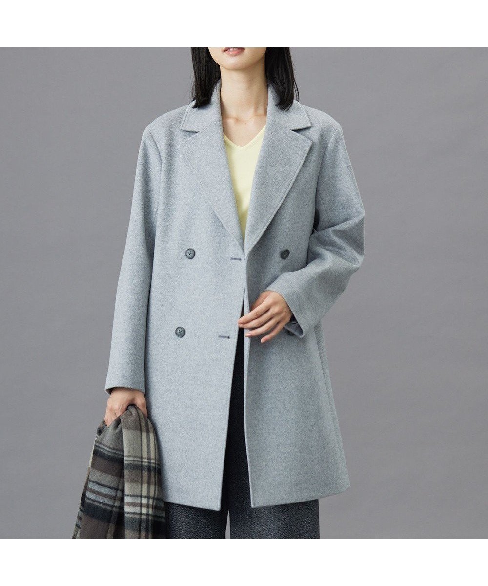 【ジェイ プレス/J.PRESS】のSuper150sAZAMIビーバー Pコート インテリア・キッズ・メンズ・レディースファッション・服の通販 founy(ファニー) 　ファッション　Fashion　レディースファッション　Fashion for Women　アウター　Coat / Outerwear Collection　コート・ロングコート・ピーコート　Long Coats, Peacoats & More　レディースジャケット・軽アウター　Jackets　Pコート　Pea Coats　ショート　Short, Short Length　シンプル　Simple, Minimal　ジャケット　Jacket, Outerwear　ベーシック　Basic, Essential　A/W・秋冬　Autumn/Winter　エレガント 上品　Elegant　グレー系|ID: prp329100004648698 ipo3291000000033641098