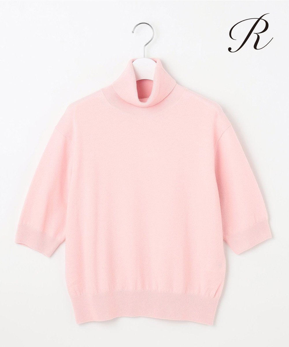【23区/NIJYUSANKU】の【R(アール)】ウールカシミヤ 5分袖 タートルネックニット インテリア・キッズ・メンズ・レディースファッション・服の通販 founy(ファニー) 　ファッション　Fashion　レディースファッション　Fashion for Women　トップス・カットソー　Cut & Sew Tops　ニット　Knit Tops & Sweaters　タートルネック・ハイネックトップス　Turtlenecks & High-Neck Tops　エレガント 上品　Elegant　カーディガン　Cardigan, Knitwear　クラシカル　Classical, Vintage-Inspired　コレクション　Collection, Seasonal Line　セーター　Sweater, Knitwear　タートルネック　Turtleneck, High Neck　人気　Popular, Best Seller　バランス　Balance, Style Balance　ワイド　Wide, Wide Fit　A/W・秋冬　Autumn/Winter　冬　Winter / This Winter　おすすめ　Recommended / Our Picks　2024年　2024　2024-2025秋冬・A/W　Autumn/Winter 2024–25 AW24–25　ピンク系|ID: prp329100004648903 ipo3291000000033673377