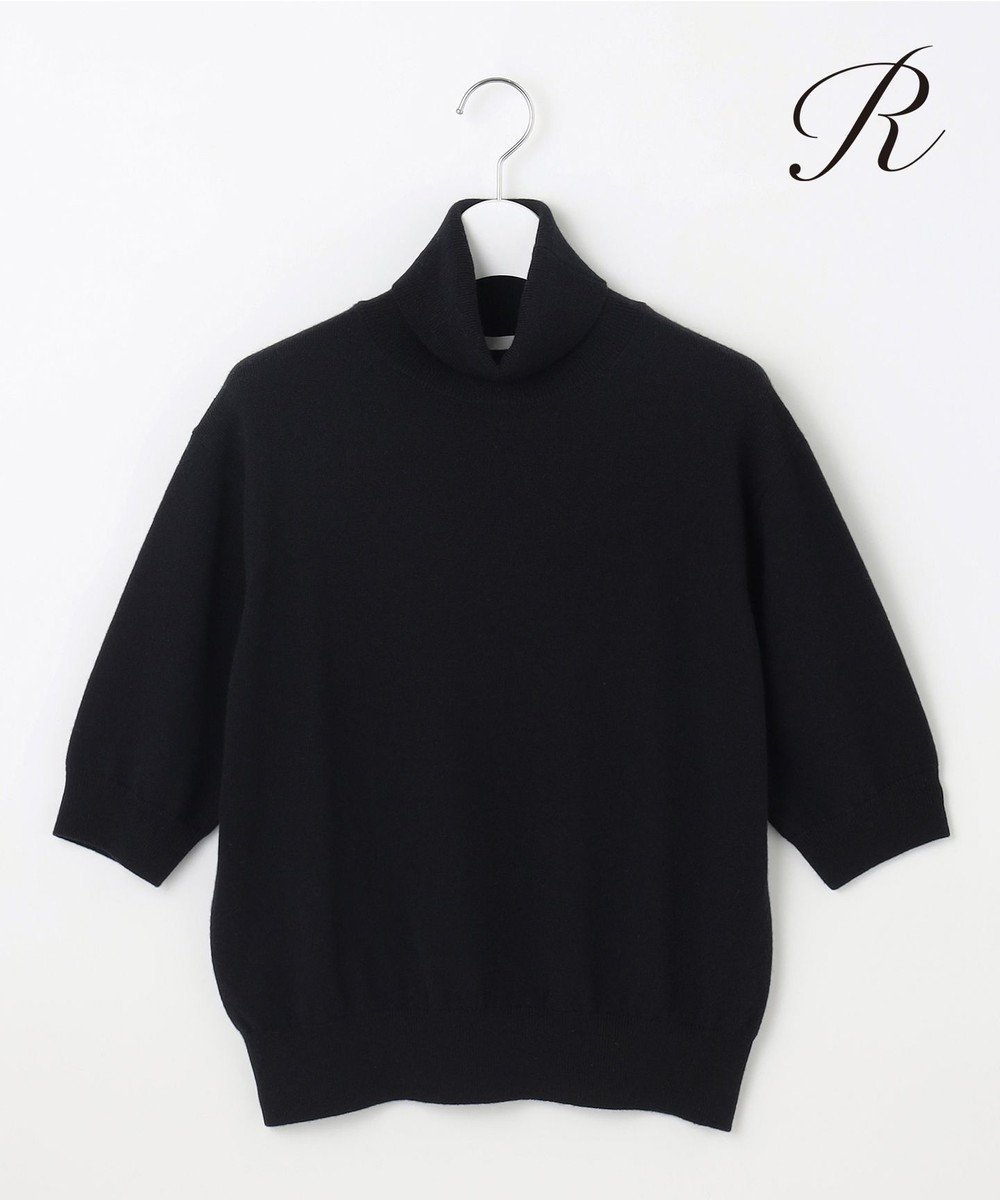 【23区/NIJYUSANKU】の【R(アール)】ウールカシミヤ 5分袖 タートルネックニット インテリア・キッズ・メンズ・レディースファッション・服の通販 founy(ファニー) 　ファッション　Fashion　レディースファッション　Fashion for Women　トップス・カットソー　Cut & Sew Tops　ニット　Knit Tops & Sweaters　タートルネック・ハイネックトップス　Turtlenecks & High-Neck Tops　エレガント 上品　Elegant　カーディガン　Cardigan, Knitwear　クラシカル　Classical, Vintage-Inspired　コレクション　Collection, Seasonal Line　セーター　Sweater, Knitwear　タートルネック　Turtleneck, High Neck　人気　Popular, Best Seller　バランス　Balance, Style Balance　ワイド　Wide, Wide Fit　A/W・秋冬　Autumn/Winter　冬　Winter / This Winter　おすすめ　Recommended / Our Picks　2024年　2024　2024-2025秋冬・A/W　Autumn/Winter 2024–25 AW24–25　ブラック系|ID: prp329100004648903 ipo3291000000033673380