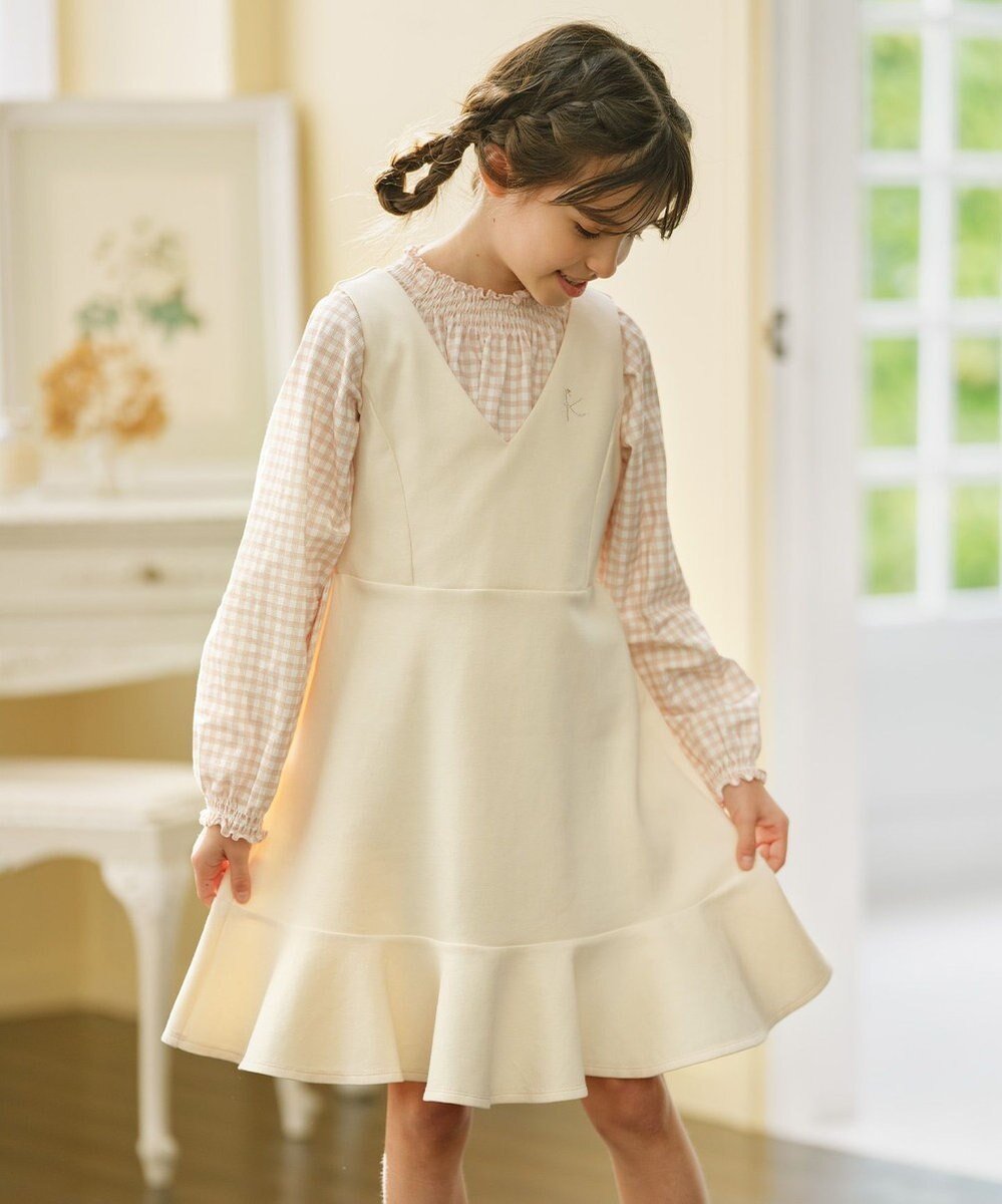 【組曲 / KIDS/KUMIKYOKU】の【110-140㎝】ダンボールニット ジャンスカ インテリア・キッズ・メンズ・レディースファッション・服の通販 founy(ファニー) ファッション Fashion キッズファッション Fashion for Kids ワンピース Dresses トレンド Trend, Trending Now ラベンダー Lavender 夏 Summer 春 Spring S/S・春夏 SS, Spring/Summer, Warm Season アイボリー系|ID: prp329100004649192 ipo3291000000034210069