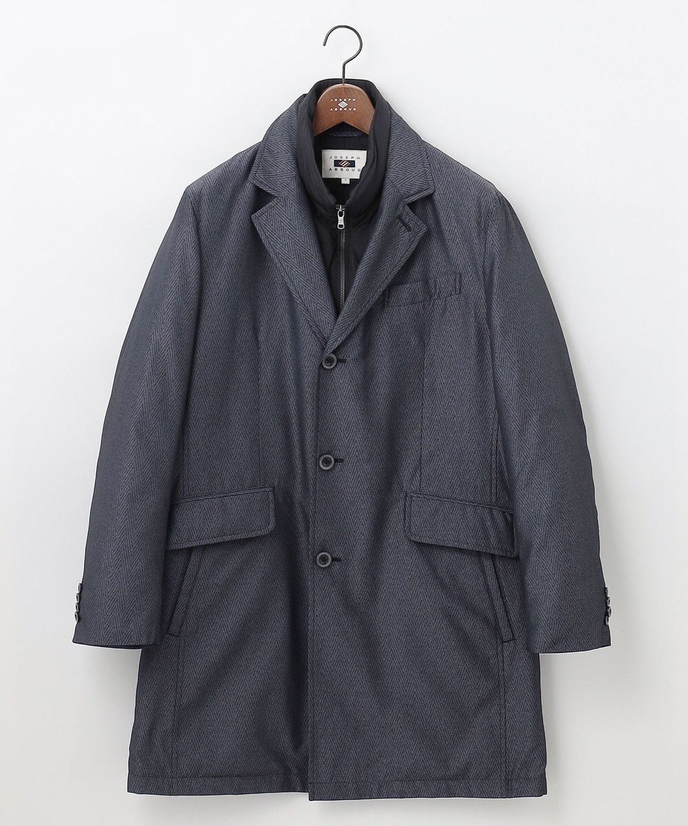 【ジョセフ アブード/JOSEPH ABBOUD / MEN】の【撥水/ダウン/ライナー取り外し可能】インターレースヘリンボン コート インテリア・キッズ・メンズ・レディースファッション・服の通販 founy(ファニー) 　ファッション　Fashion　メンズファッション　Fashion for Men　アウター　Men's Coats Outerwear　軽量　Lightweight, Ultra Light　ジャケット　Jacket, Outerwear　ストレッチ　Stretch, Stretchy Fabric　ダウン　Down, Puffer　パターン　Pattern, Design Print　ポケット　Pocket, Pocket Detail　ライナー　Liner, Inner Layer　A/W・秋冬　Autumn/Winter　ネイビー系7|ID: prp329100004649198 ipo3291000000033906434