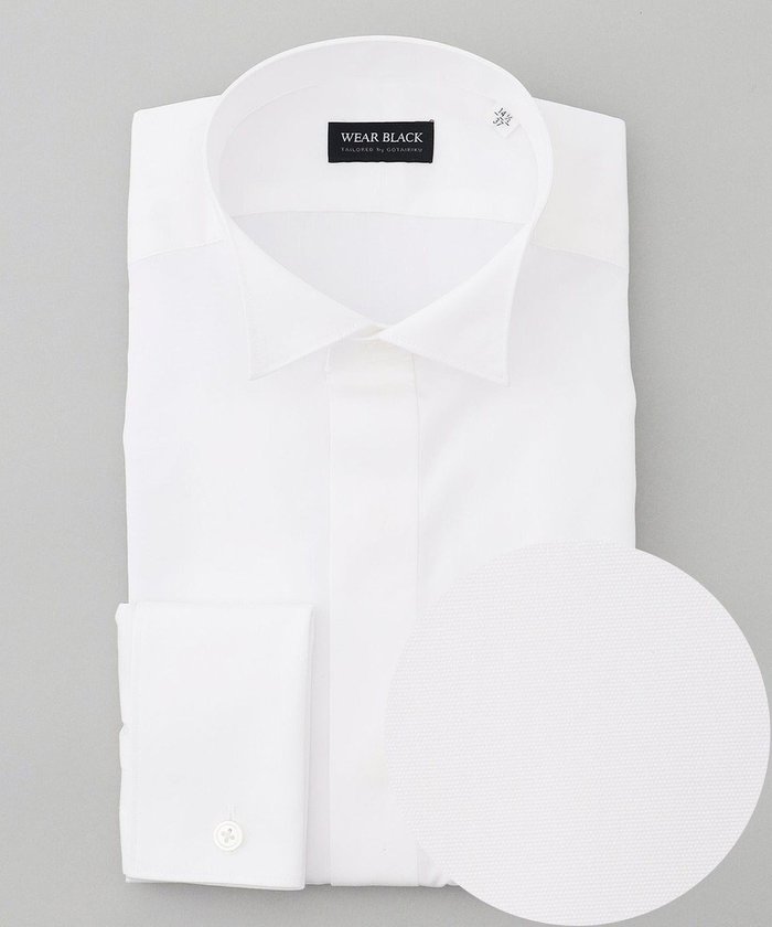 【五大陸/gotairiku / MEN】の【WEAR BLACK】ウィングカラー比翼 ダブルカフス ドレスシャツ インテリア・キッズ・メンズ・レディースファッション・服の通販 founy(ファニー) https://founy.com/ ファッション Fashion メンズファッション Fashion for Men トップス・カットソー Cut & Sew Tops メンズシャツ Shirts カフス Cuff Design ダブル Double, Double-Breasted ドレス Dress, One-Piece 夏 Summer S/S・春夏 SS, Spring/Summer, Warm Season A/W・秋冬 Autumn/Winter |ID: prp329100004649201 ipo3291000000033576985