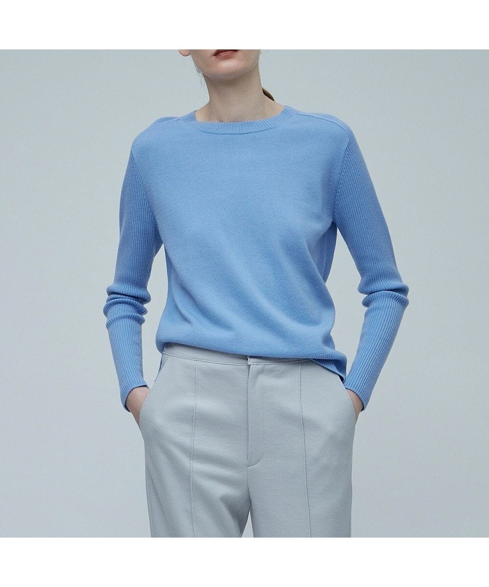 【ベイジ,/BEIGE,】のRIGNY / クルーネックニット インテリア・キッズ・メンズ・レディースファッション・服の通販 founy(ファニー) 　ファッション　Fashion　レディースファッション　Fashion for Women　トップス・カットソー　Cut & Sew Tops　ニット　Knit Tops & Sweaters　インナー　Innerwear　スリット　Slit, Slit Detail　センター　Center, Center Line　セーター　Sweater, Knitwear　ベーシック　Basic, Essential　ボトム　Bottoms, Lower Wear　エレガント 上品　Elegant　A/W・秋冬　Autumn/Winter　Sax×Taupe Line|ID: prp329100004649230 ipo3291000000033577476