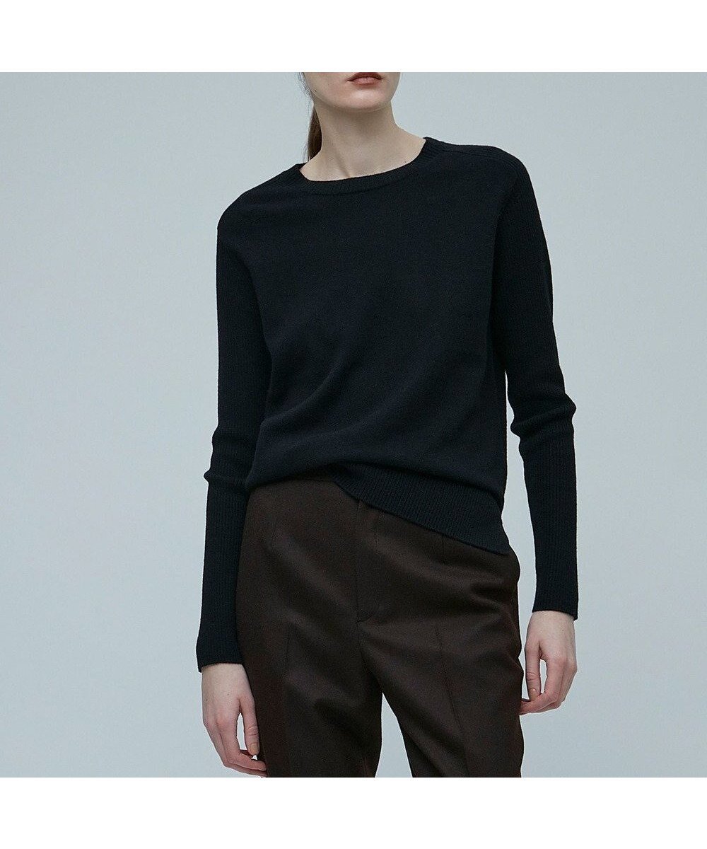 【ベイジ,/BEIGE,】のRIGNY / クルーネックニット インテリア・キッズ・メンズ・レディースファッション・服の通販 founy(ファニー) 　ファッション　Fashion　レディースファッション　Fashion for Women　トップス・カットソー　Cut & Sew Tops　ニット　Knit Tops & Sweaters　インナー　Innerwear　スリット　Slit, Slit Detail　センター　Center, Center Line　セーター　Sweater, Knitwear　ベーシック　Basic, Essential　ボトム　Bottoms, Lower Wear　エレガント 上品　Elegant　A/W・秋冬　Autumn/Winter　Navy×Off Line|ID: prp329100004649230 ipo3291000000033577479