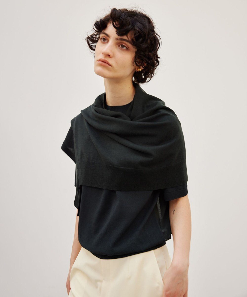 【ベイジ,/BEIGE,】の【洗える】LAURA / 半袖ニット インテリア・キッズ・メンズ・レディースファッション・服の通販 founy(ファニー) 　ファッション　Fashion　レディースファッション　Fashion for Women　トップス・カットソー　Cut & Sew Tops　ニット　Knit Tops & Sweaters　ギャザー　Gathered, Ruffled　シアー　Sheer, See-Through　セーター　Sweater, Knitwear　モックネック　Mock Neck, Short Turtleneck　ビジネス 仕事 通勤　Business / Work / Commuting　半袖　Short Sleeve, Half Sleeve　夏　Summer　定番　Standard, Basic Item　S/S・春夏　SS, Spring/Summer, Warm Season　洗える　Machine Washable　秋　Autumn　A/W・秋冬　Autumn/Winter　F Green|ID: prp329100004649231 ipo3291000000033577482