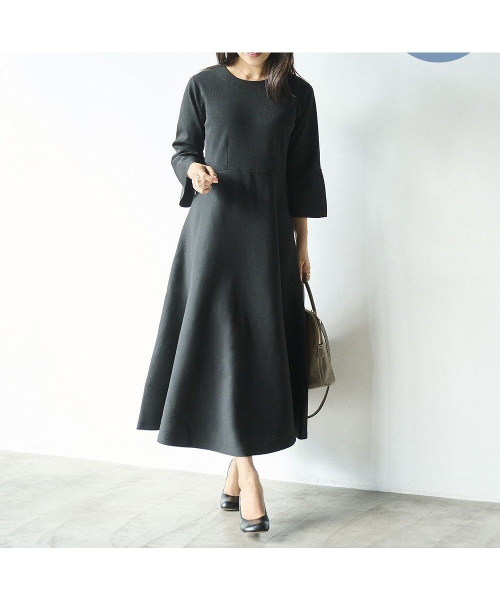 【ハッシュニュアンス/#Newans】の【セレモニーにも】フレアニットワンピース インテリア・キッズ・メンズ・レディースファッション・服の通販 founy(ファニー) ファッション Fashion レディースファッション Fashion for Women ワンピース Dresses ニットワンピース Knit Dresses エレガント 上品 Elegant ストレッチ Stretch, Stretchy Fabric スリーブ Sleeve, Long Sleeve / Short Sleeve セレモニー Ceremony フレア Flare, Flared A/W・秋冬 Autumn/Winter 軽量 Lightweight, Ultra Light ブラック|ID: prp329100004649254 ipo3291000000034348351