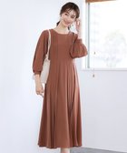 【ティアクラッセ/Tiaclasse】の【洗える】シンメトリープリーツワンピース ブラウン|ID: prp329100004649259 ipo3291000000033578472