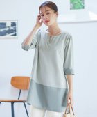 【ティアクラッセ/Tiaclasse】の【洗える】バイカラーチュニック ミント|ID: prp329100004649351 ipo3291000000033580232