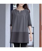 【ティアクラッセ/Tiaclasse】の【洗える】バイカラーチュニック チャコールグレー|ID: prp329100004649351 ipo3291000000033580233