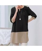 【ティアクラッセ/Tiaclasse】の【洗える】バイカラーチュニック ブラック×ベージュ|ID: prp329100004649351 ipo3291000000033580236